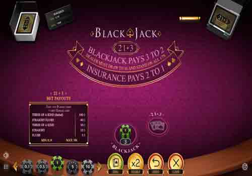 Aperçu Blackjack 21+3